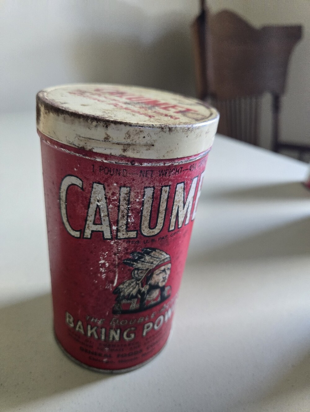 Vintage Calumet 1 lb. Baking Powder Tin